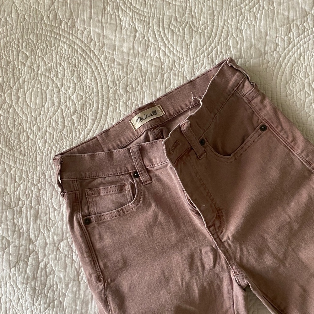 Madewell Slim Straight Pants in Mauve